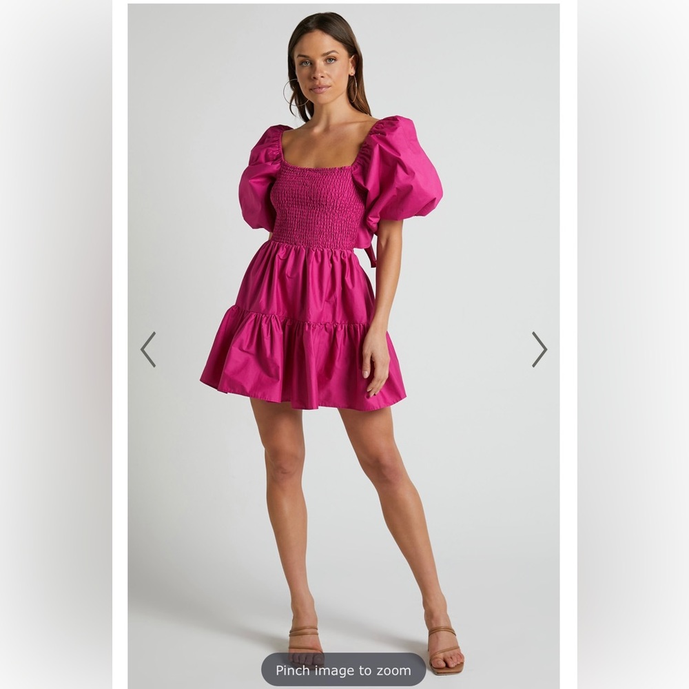 🩷Shirred puff sleeve mini dress🩷